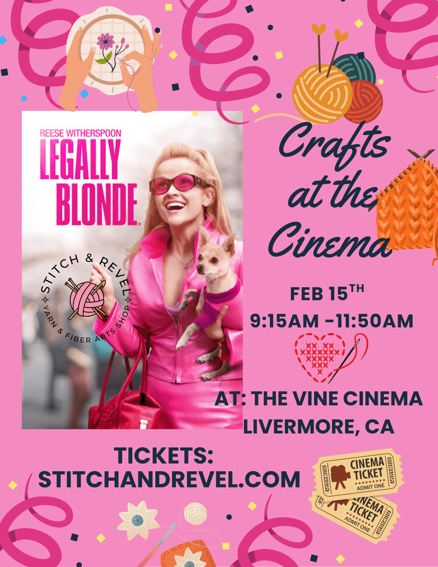 Crafts at the Cinema - Galentine's Edition - Sun Feb 15th 9:15am