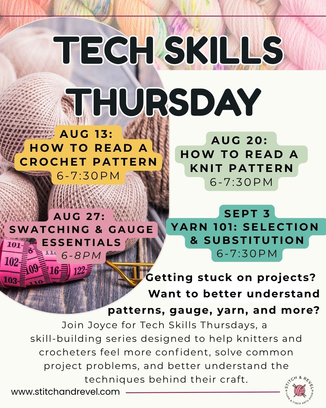 Tech Skills Thursdays -   8/13-9/3